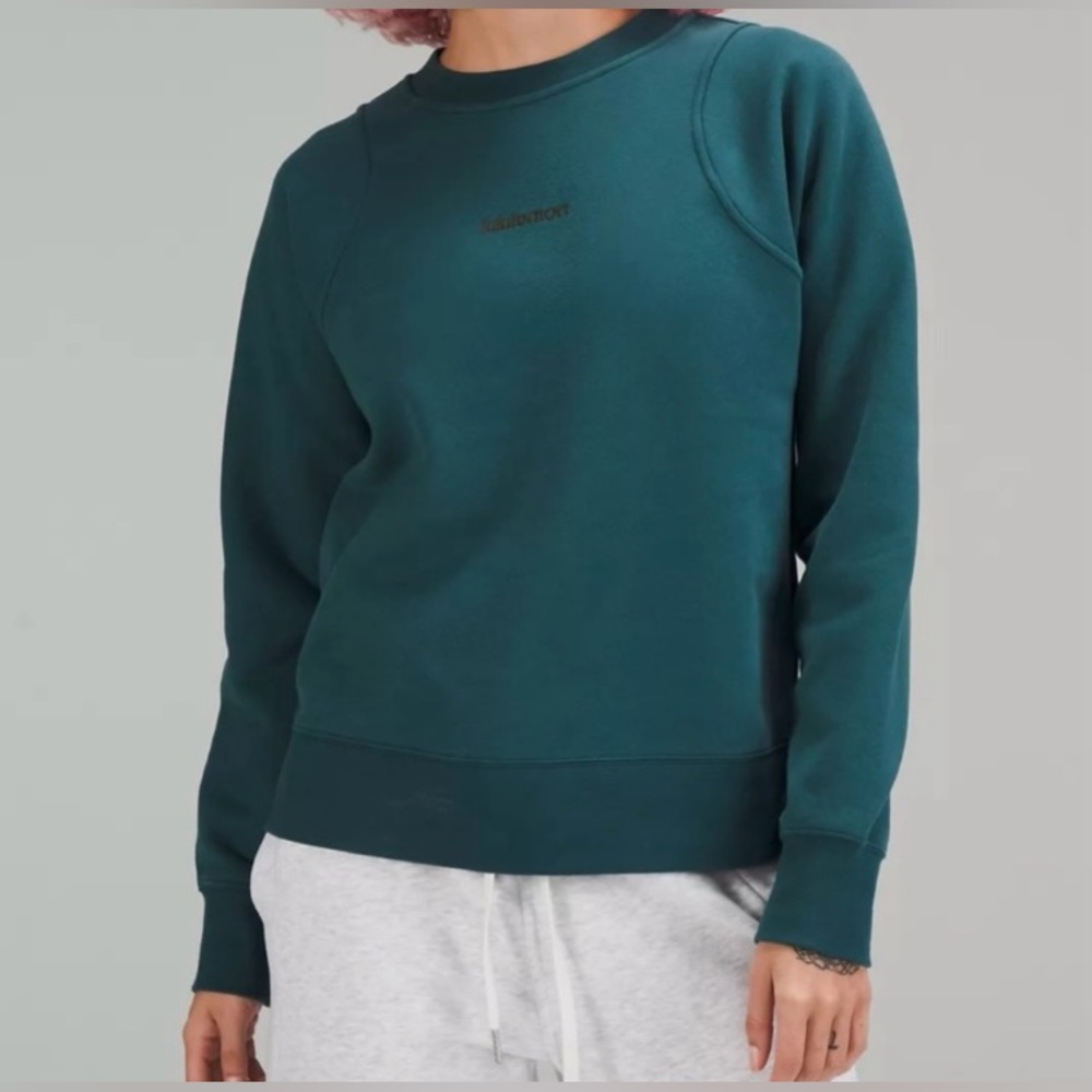 Lululemon Green Jasper Loungeful Crewneck Pullover *Embroidered